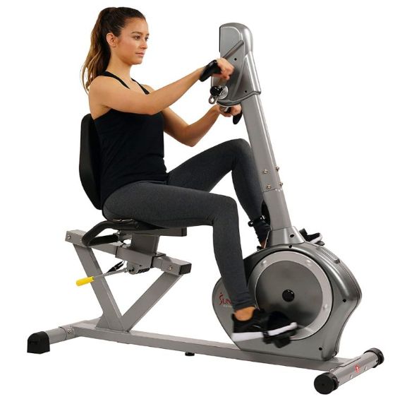 Sunny Health and Fitness Recumbent Bike with Arm Exerciser