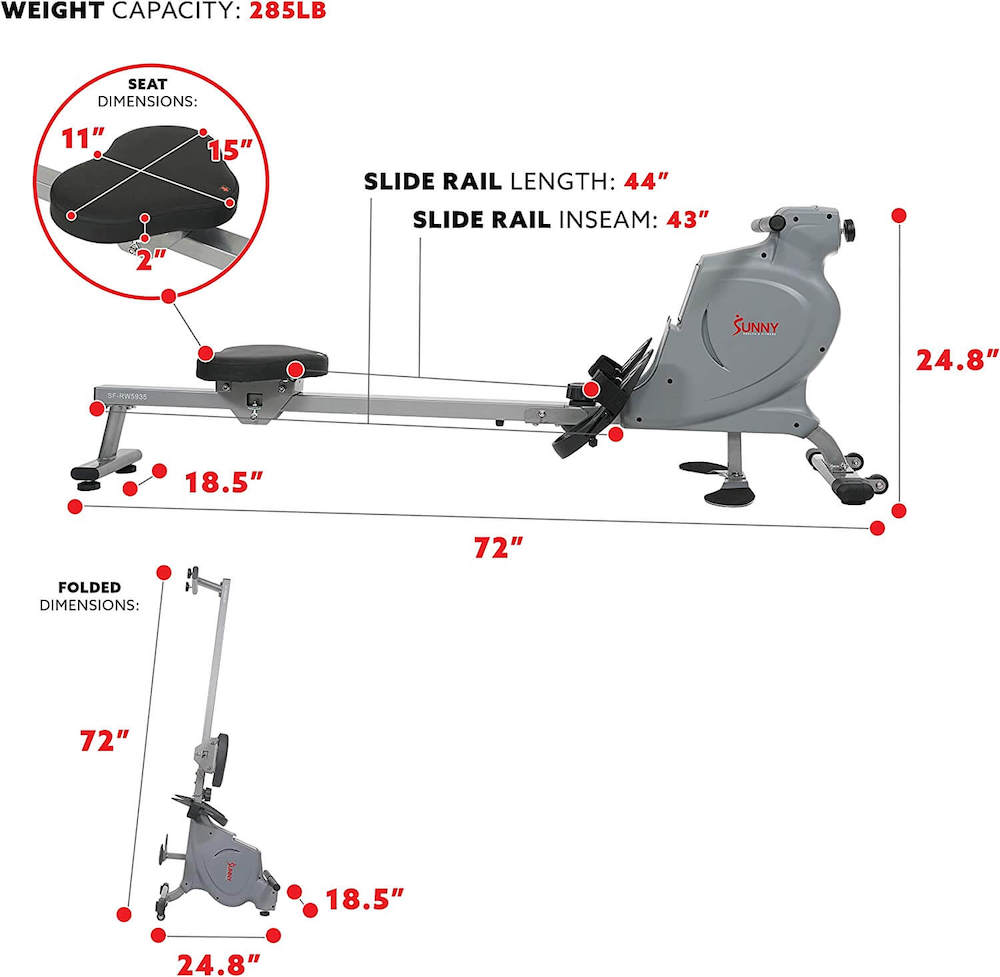 sunny space efficient rower 5