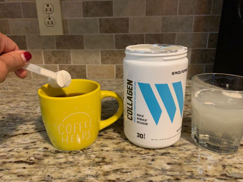 Swolverine Collagen going into coffee