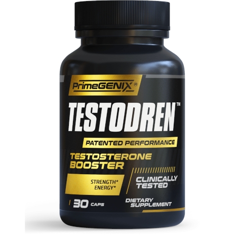 A bottle of Testodren by PrimeGenix.