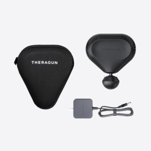 Black Theragun Mini with travel case and charger
