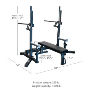 An image showing the footprint of the Titan Competition Bench and Squat Rack Combo