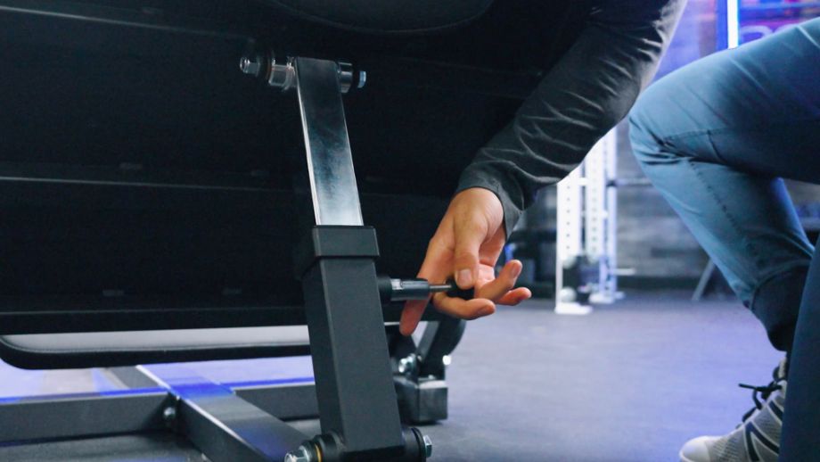 Chrome adjustment tubing on the Titan Leg Press Hack Squat