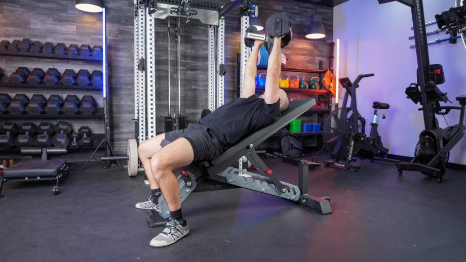 Incline press on the TITAN Series Adjustable Bench