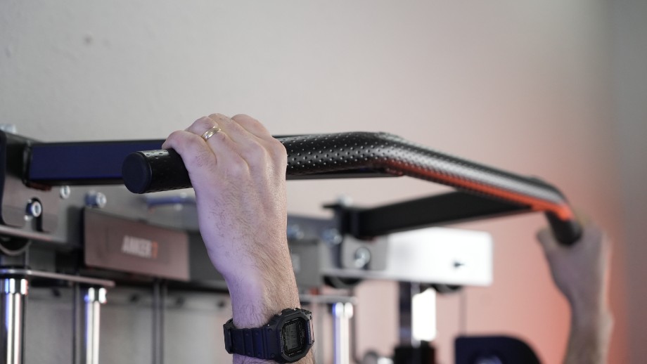 A close look at the grip texture on a Torque Anker 7 functional trainer.