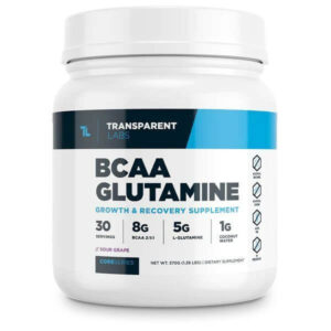 transparent labs bcaa glutamine supplement product photo
