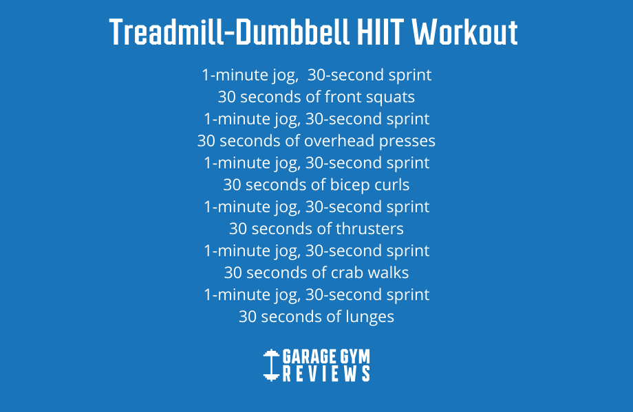 Treadmill-dumbbell workout HIIT