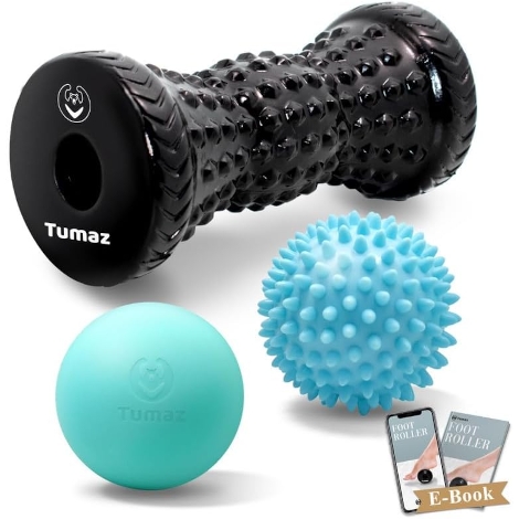Tumaz Massage Ball & Foot Roller 3 in 1 Set