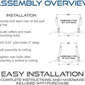 Ultimate Body Press Ceiling Mounted Pull-Up Bar assembly overview.