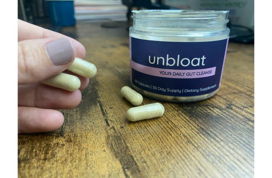 unbloat tablet in hand