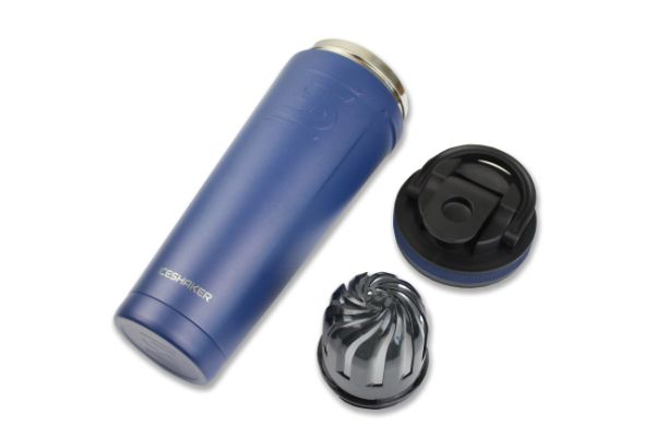 Black Insulated 36oz Protein Shaker Bottle