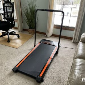 UREVO 2 in 1 treadmill standing alone