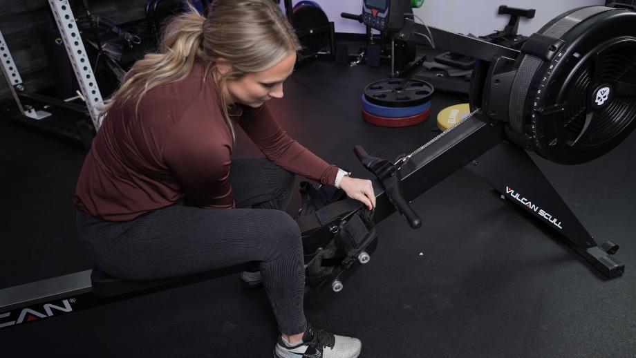 Vulcan Scull rower foot adjustments