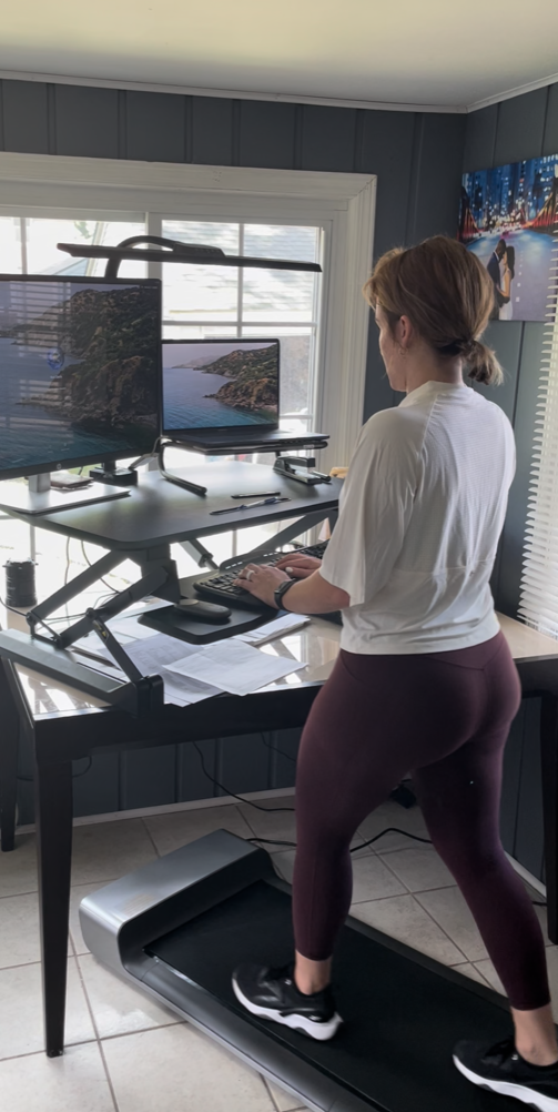 walking pad folding treadmill in use