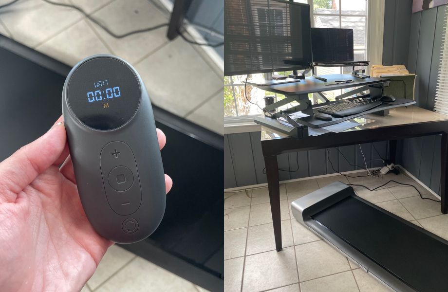 Walking pad remote control and desk setup