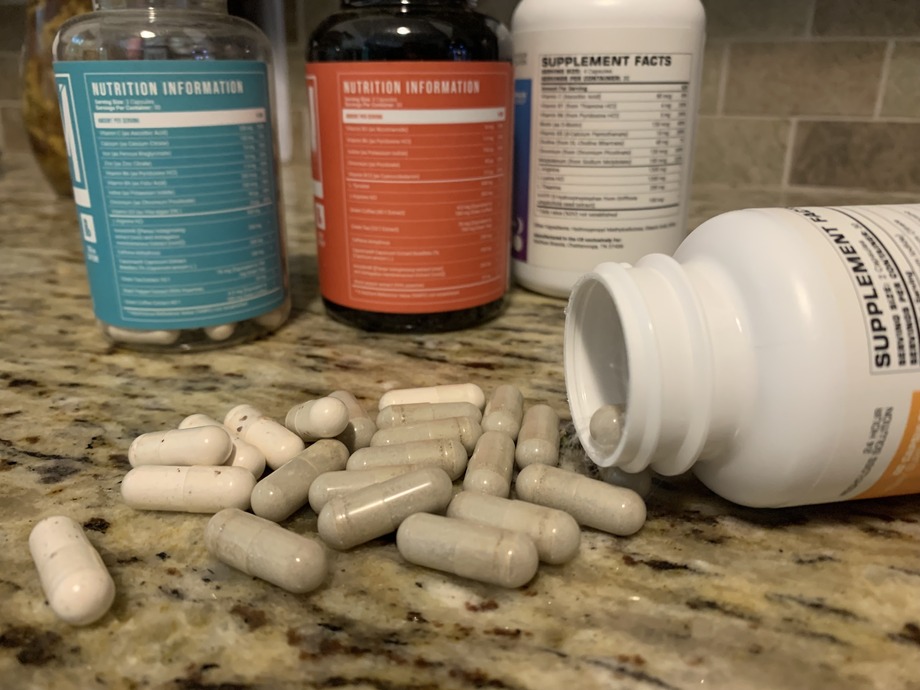 weight loss pills spilled on a counter