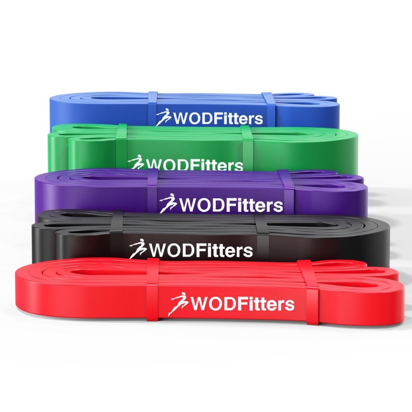 An image showing five bands from the WODFitters Resistance Bands collection