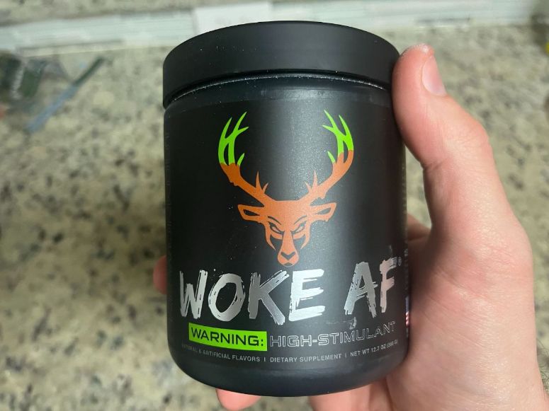 Woke AF pre-workout review tub