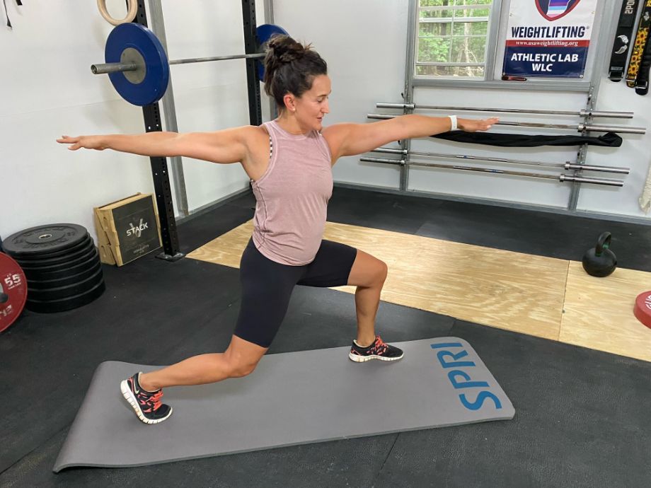 woman doing yoga in lululemon align shorts