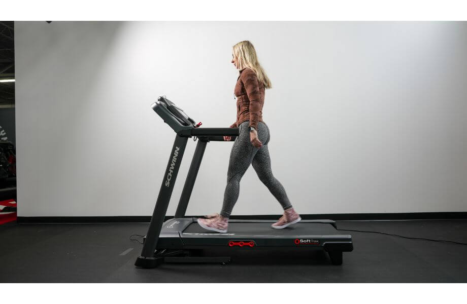woman walking schwinn 810 treadmill