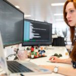 Woman working at desk