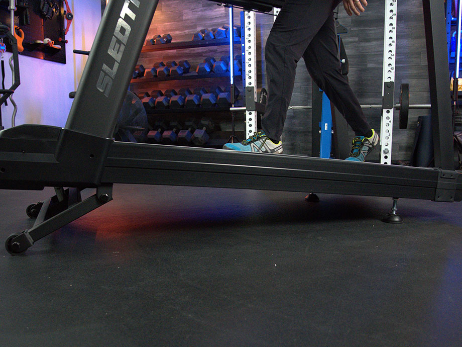 A person walking on the Xebex SledTrac 6000