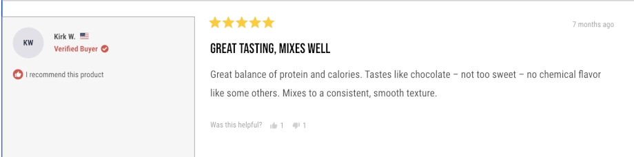 A positive review from the home site of XWERKS Grow Whey Protein